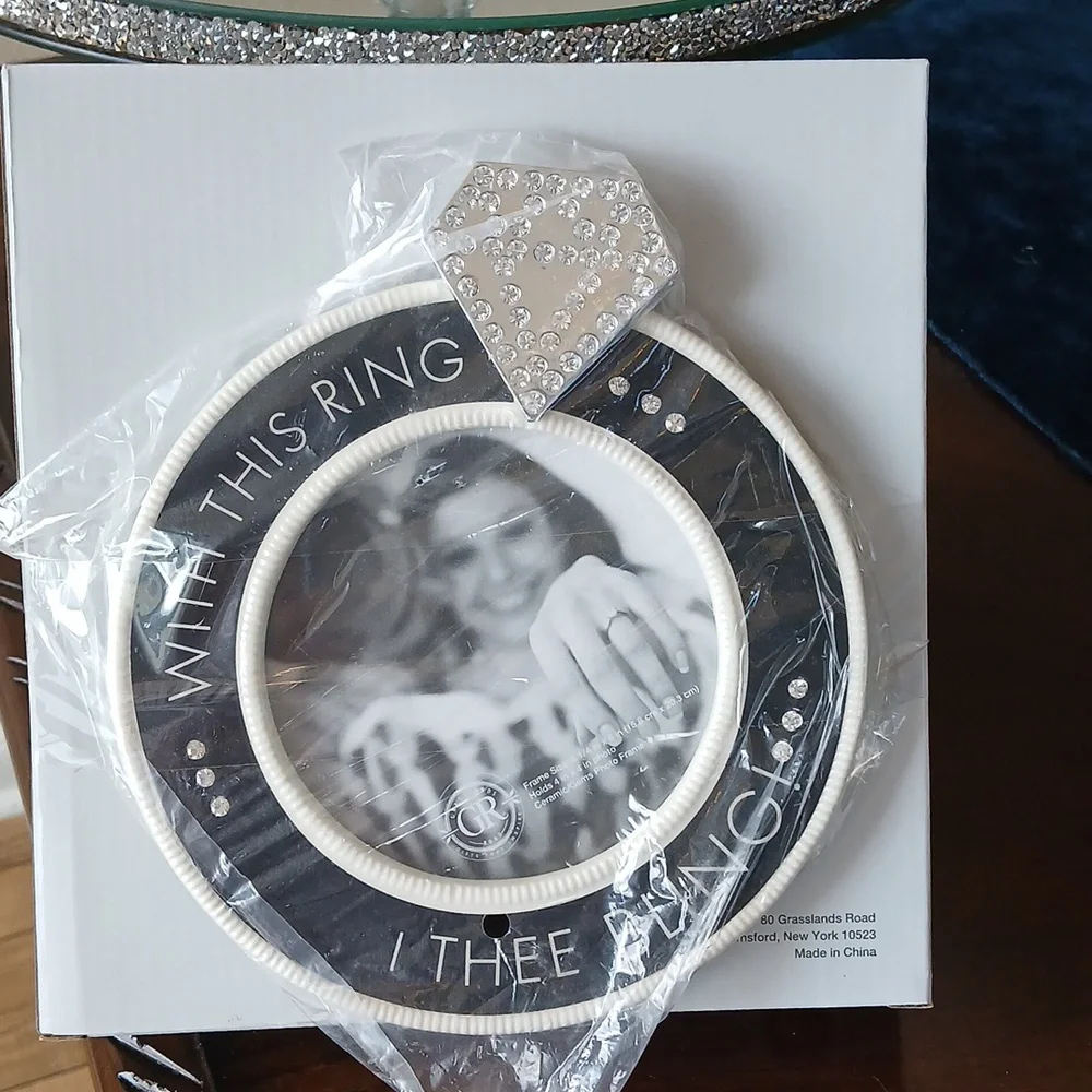 New Elegant Black and Silver Wedding Gift Photo Frame By Bed Bath And Beyond